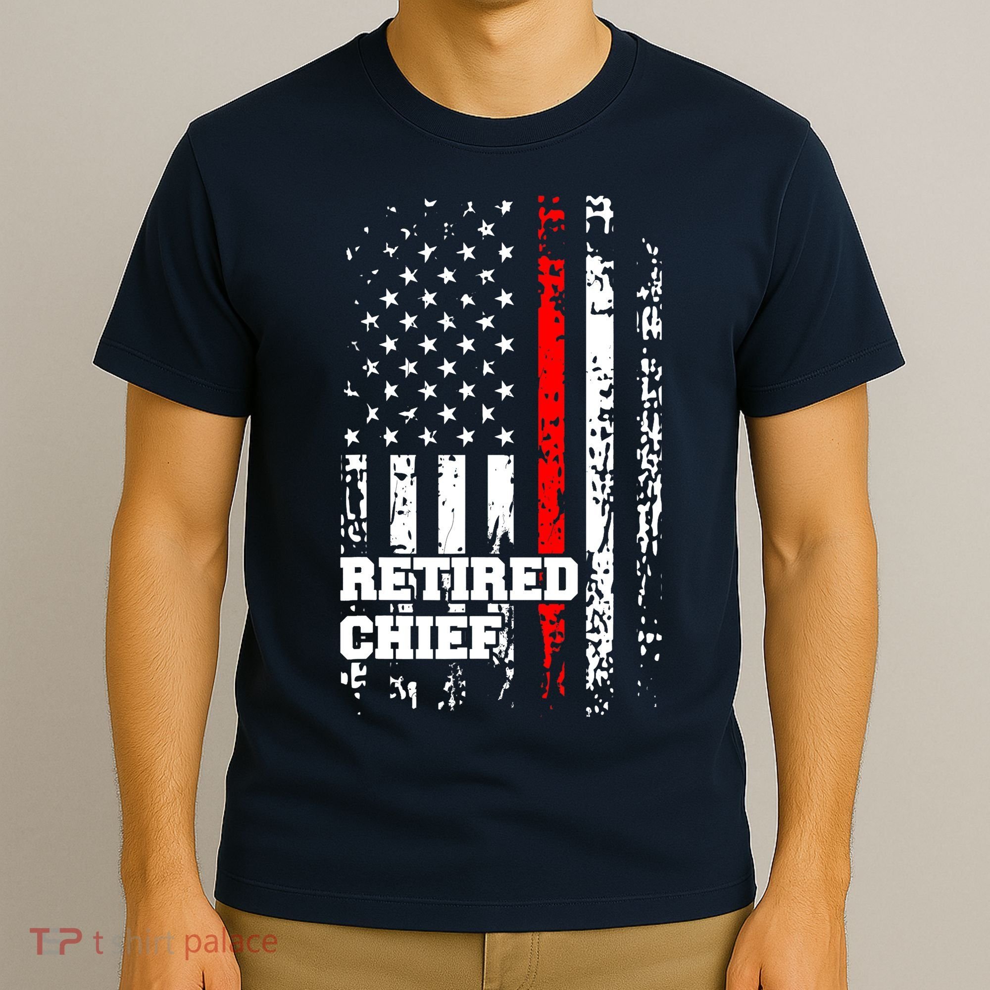 Retired Fire Chief Firefighter Rank Retirement Gift T-Shirt