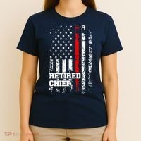 Retired Fire Chief Firefighter Rank Retirement Gift T-Shirt thumb 4