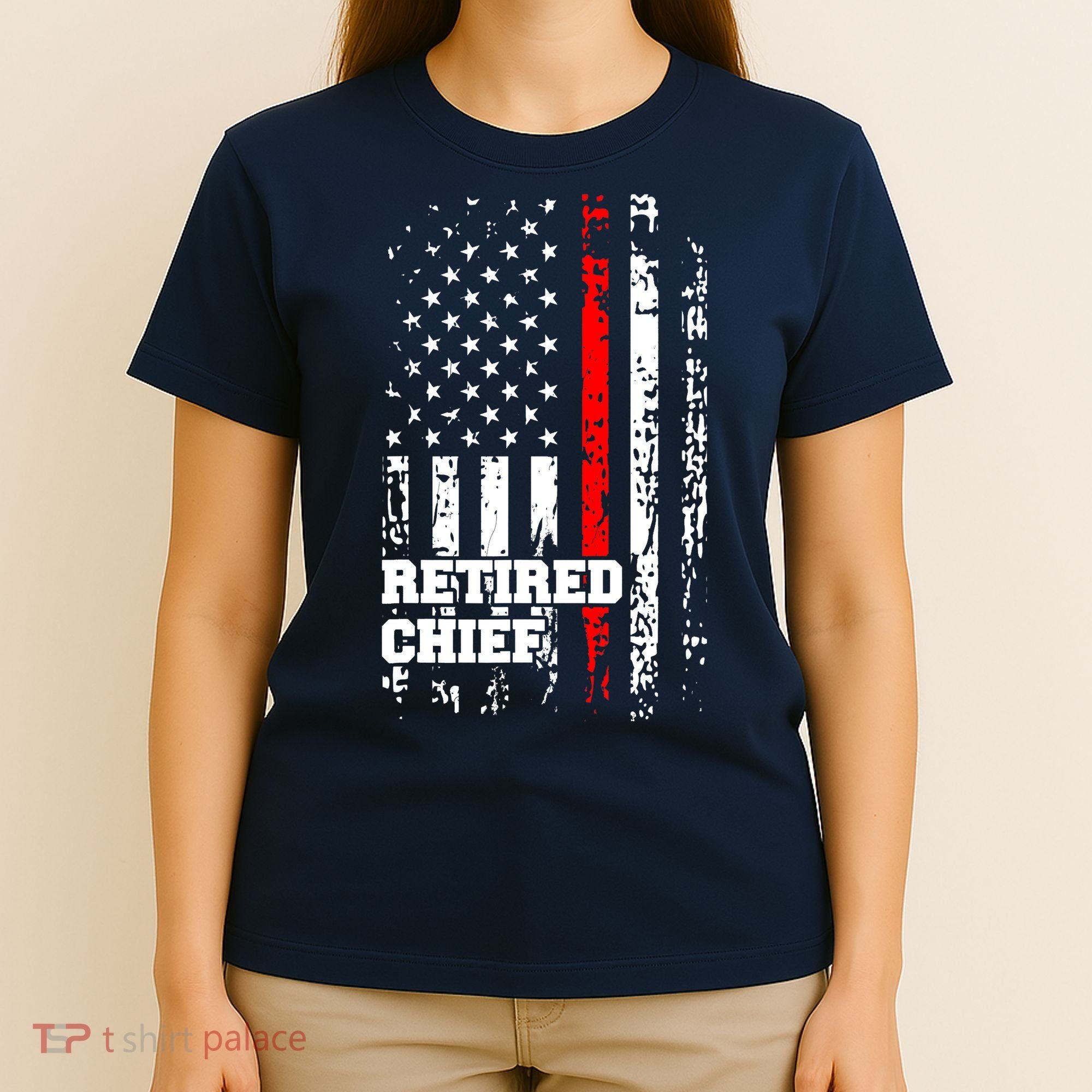 Retired Fire Chief Firefighter Rank Retirement Gift T-Shirt