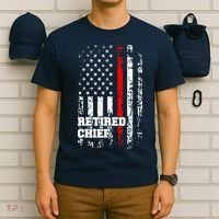 Retired Fire Chief Firefighter Rank Retirement Gift T-Shirt thumb 6