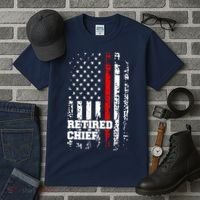 Retired Fire Chief Firefighter Rank Retirement Gift Tall T-Shirt thumb 3