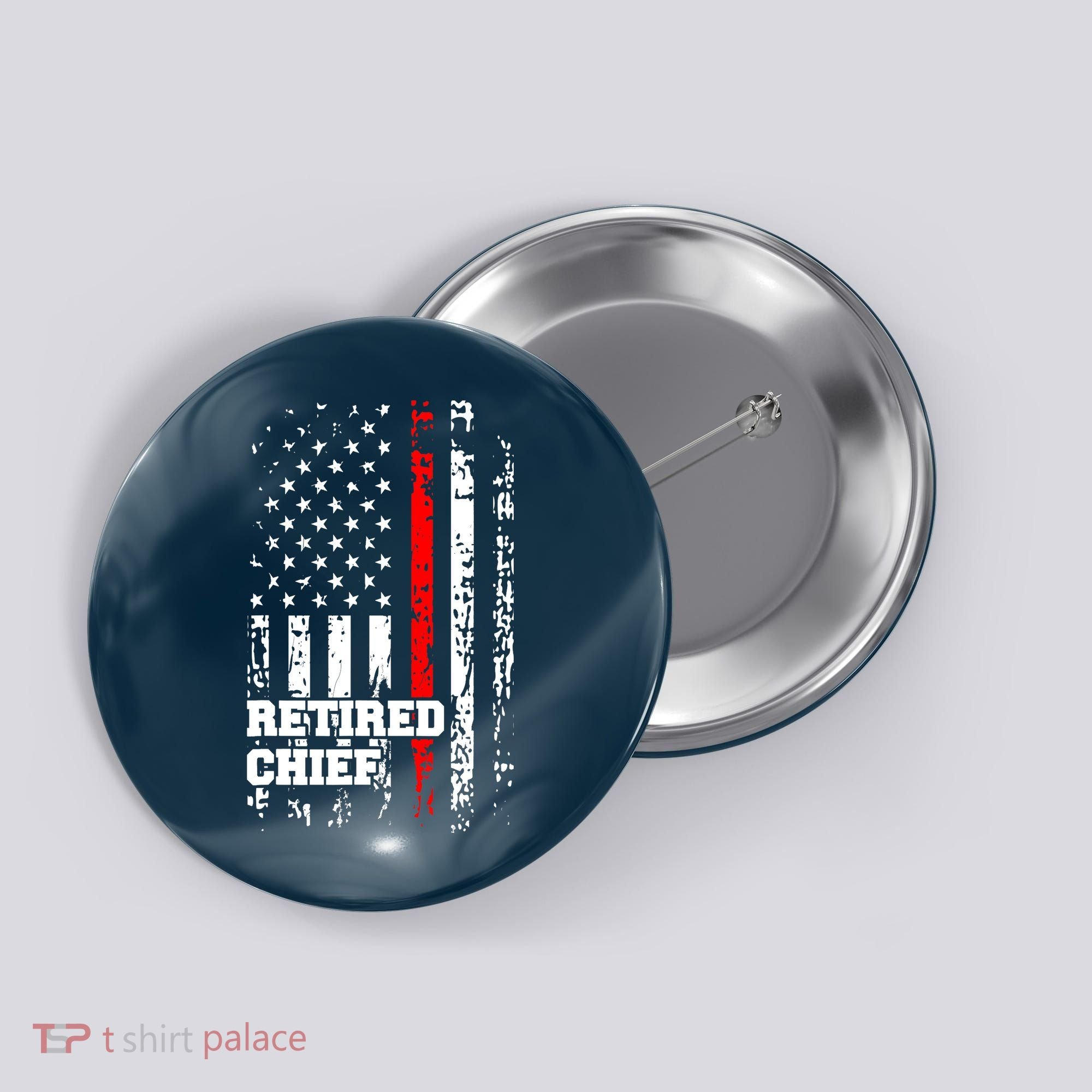 Retired Fire Chief Firefighter Rank Retirement Gift Button