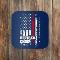 Retired Fire Chief Firefighter Rank Retirement Gift Coaster thumb 0