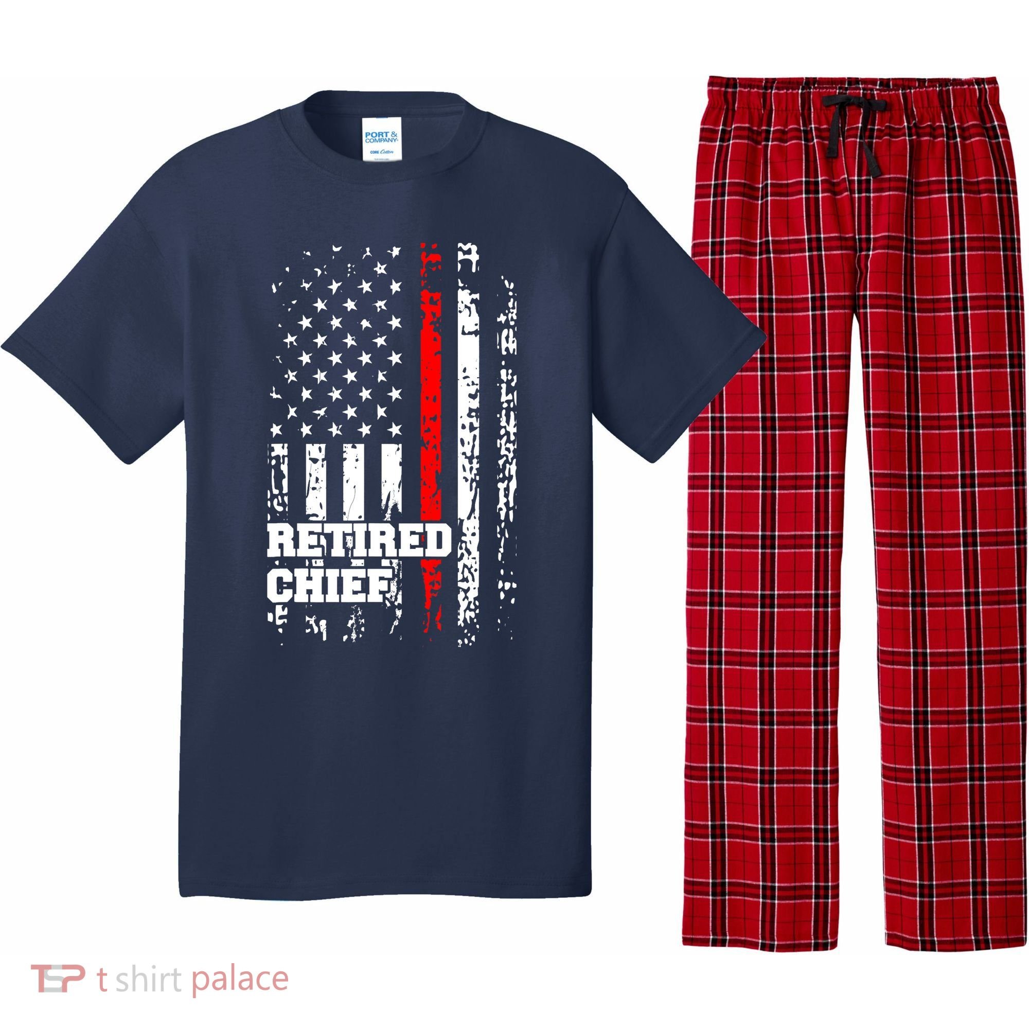 Retired Fire Chief Firefighter Rank Retirement Gift Pajama Set