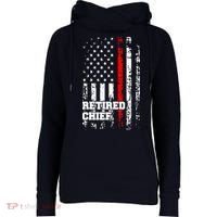 Retired Fire Chief Firefighter Rank Retirement Gift Womens Funnel Neck Pullover Hood thumb 0