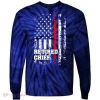 Retired Fire Chief Firefighter Rank Retirement Gift Tie-Dye Long Sleeve Shirt thumb 0