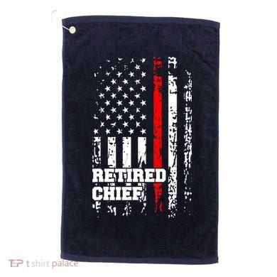 Retired Fire Chief Firefighter Rank Retirement Gift Golf Towel