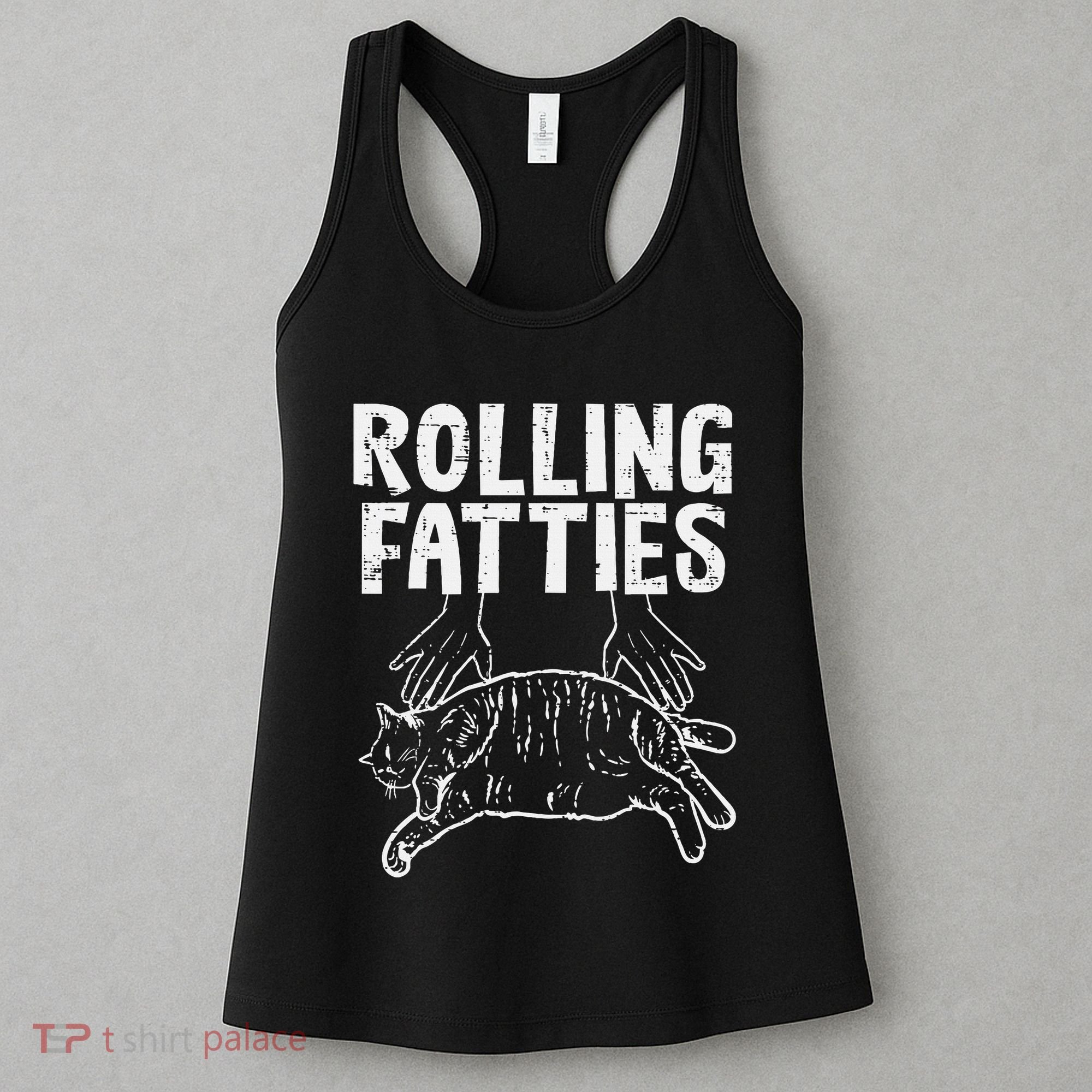 Rolling Fatties Cat Funny Fat Kitten Women's Tank Top