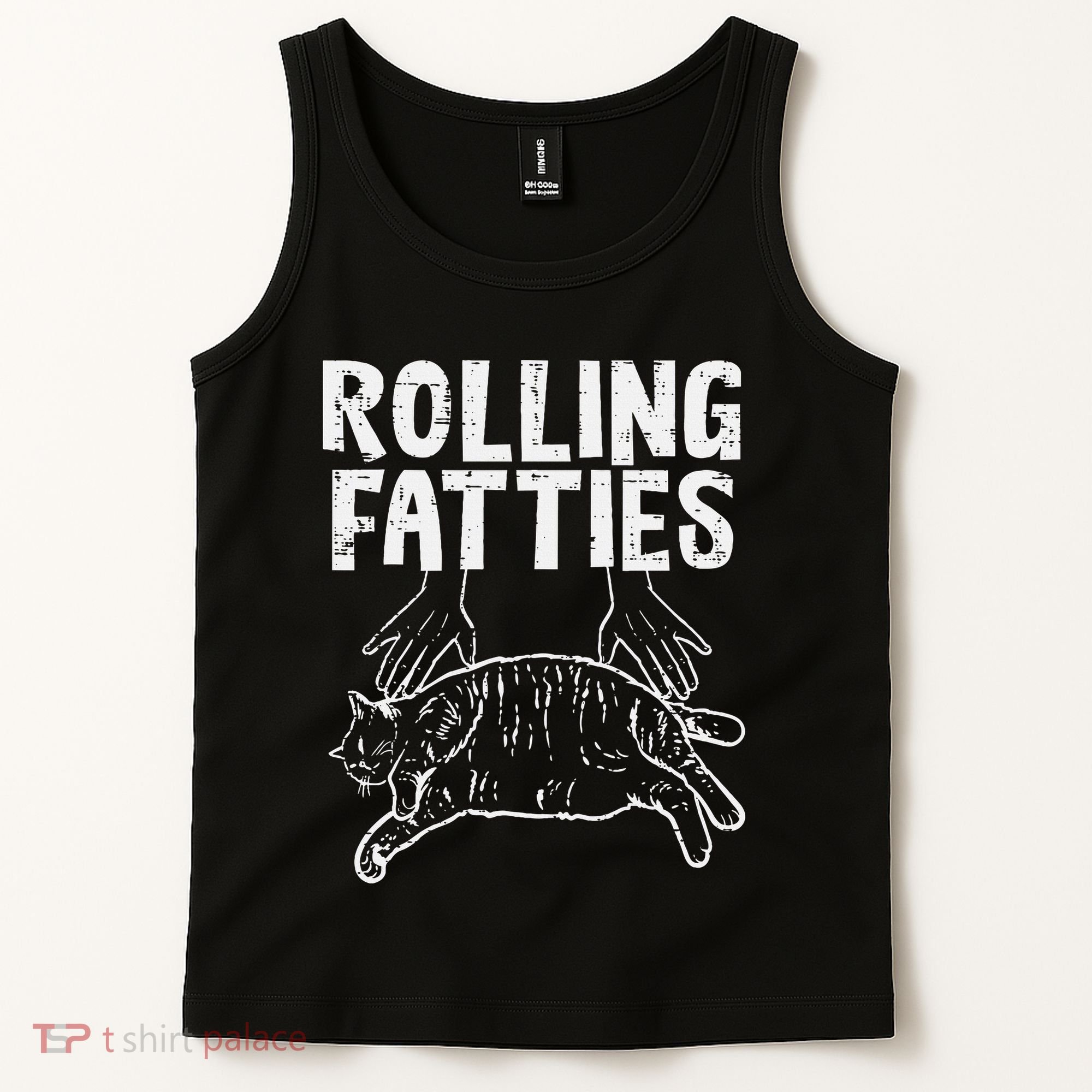 Rolling Fatties Cat Funny Fat Kitten Tank Top