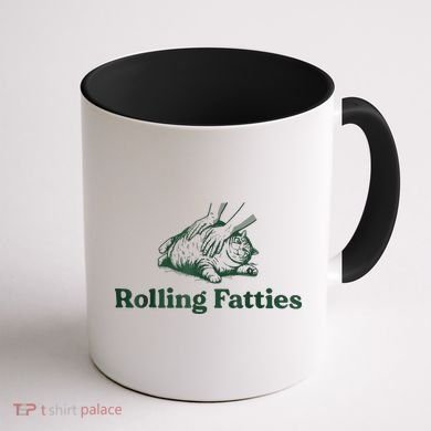 Rolling Fatties Cat Funny Cute Coffee Mug back