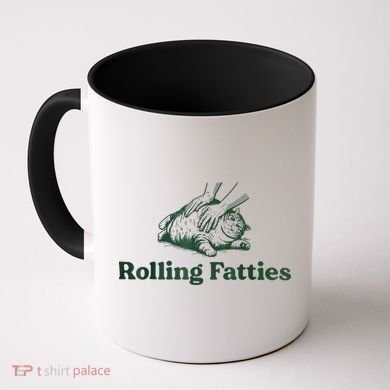 Rolling Fatties Cat Funny Cute Coffee Mug