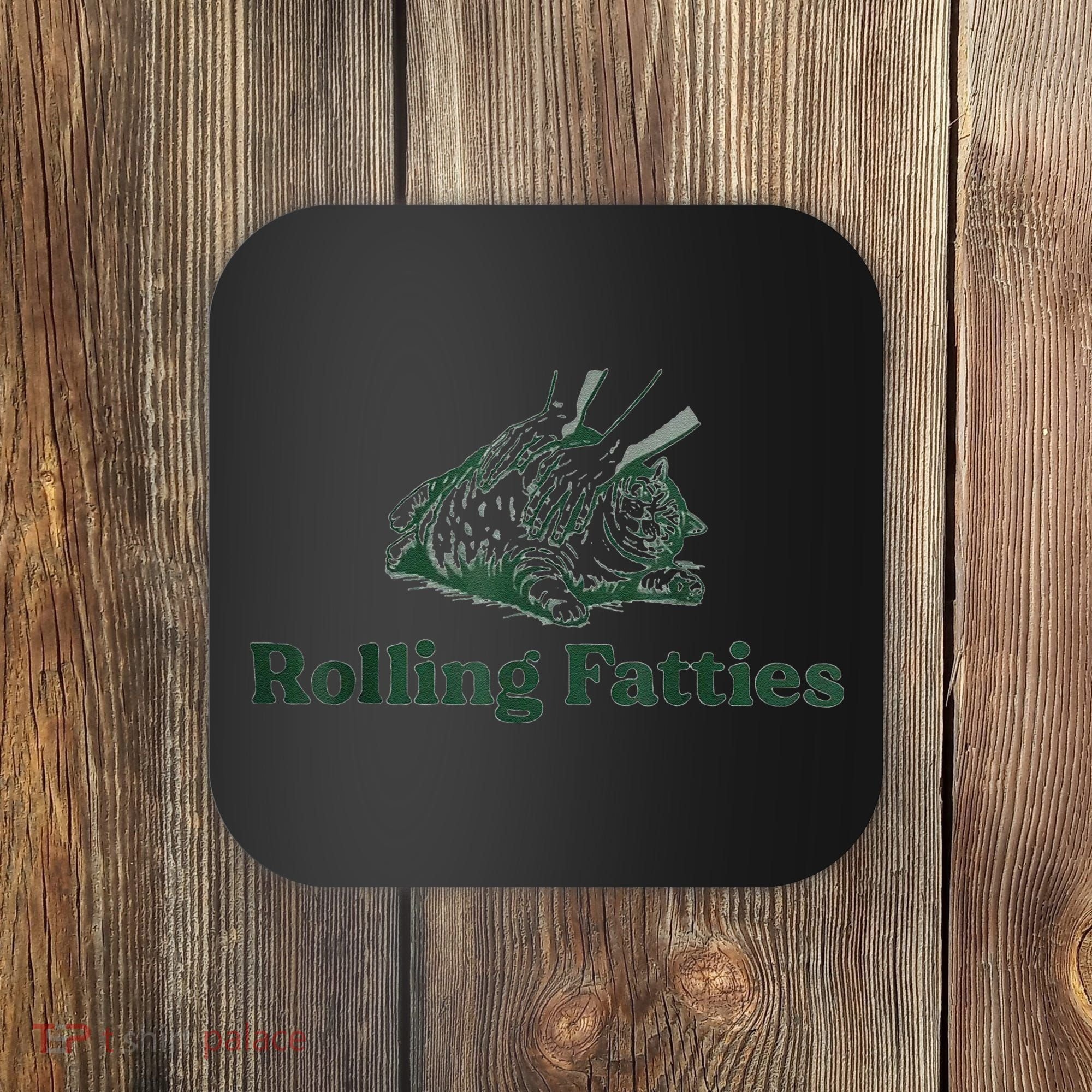 Rolling Fatties Cat Funny Cute Coaster