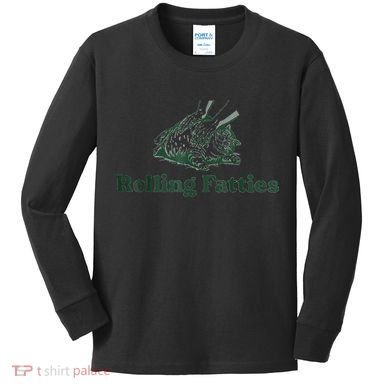 Rolling Fatties Cat Funny Cute Kids Long Sleeve Shirt