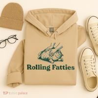 Rolling Fatties Cat Funny Cute Hoodie thumb 4