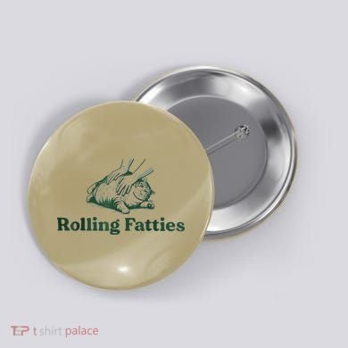 Rolling Fatties Cat Funny Cute Button