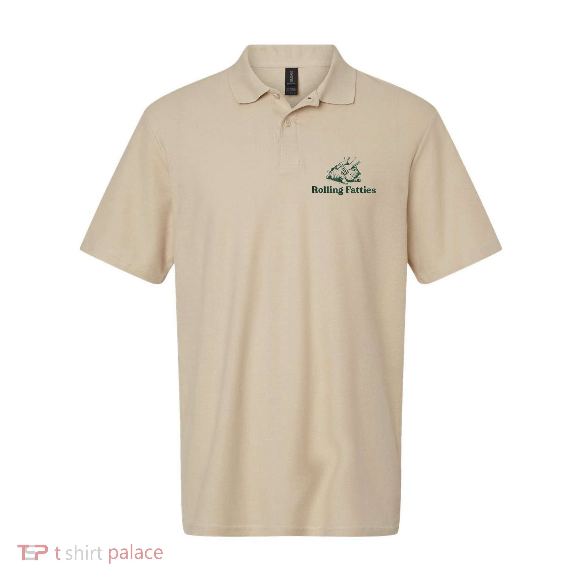 Rolling Fatties Cat Funny Cute Polo