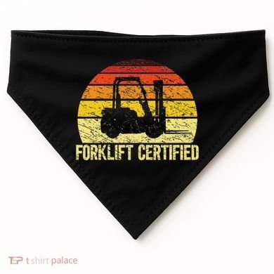 Retro Forklift Certified Forklift Operator Lift Truck Driver USA-Made Doggie Bandana