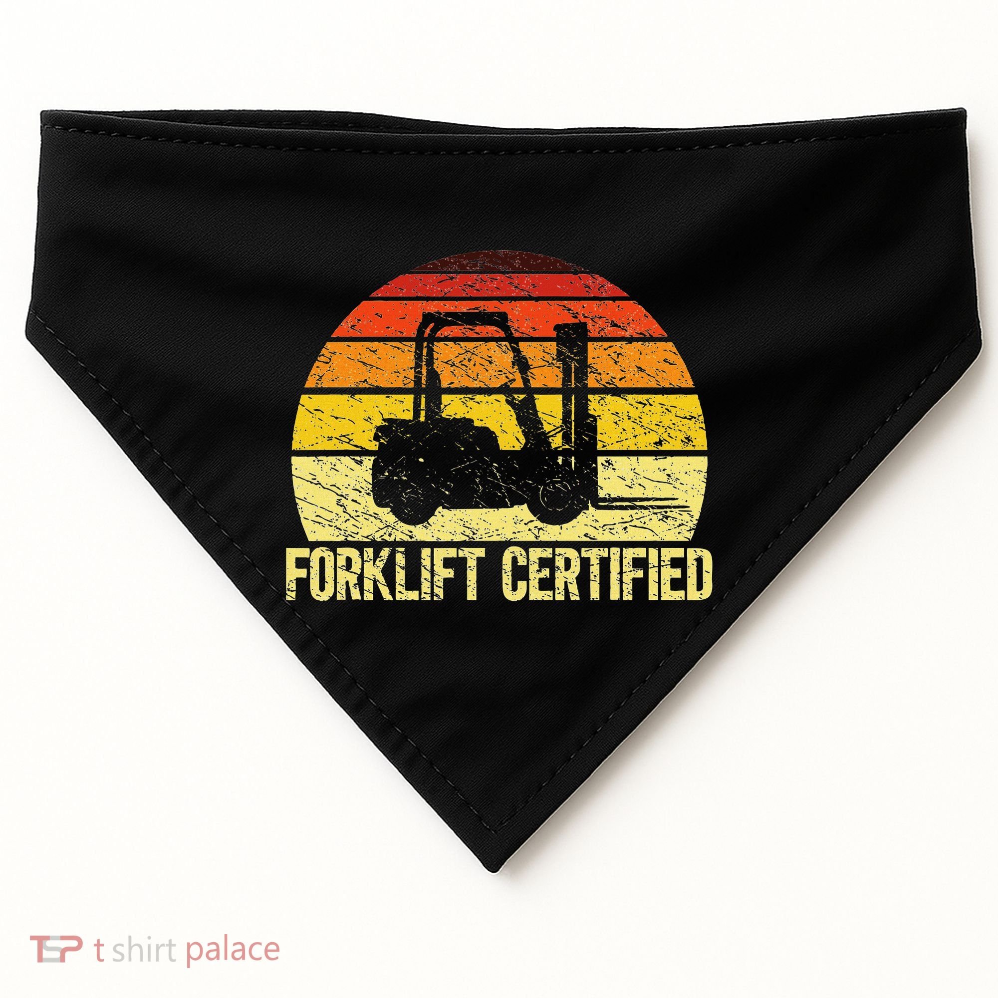 Retro Forklift Certified Forklift Operator Lift Truck Driver USA-Made Doggie Bandana
