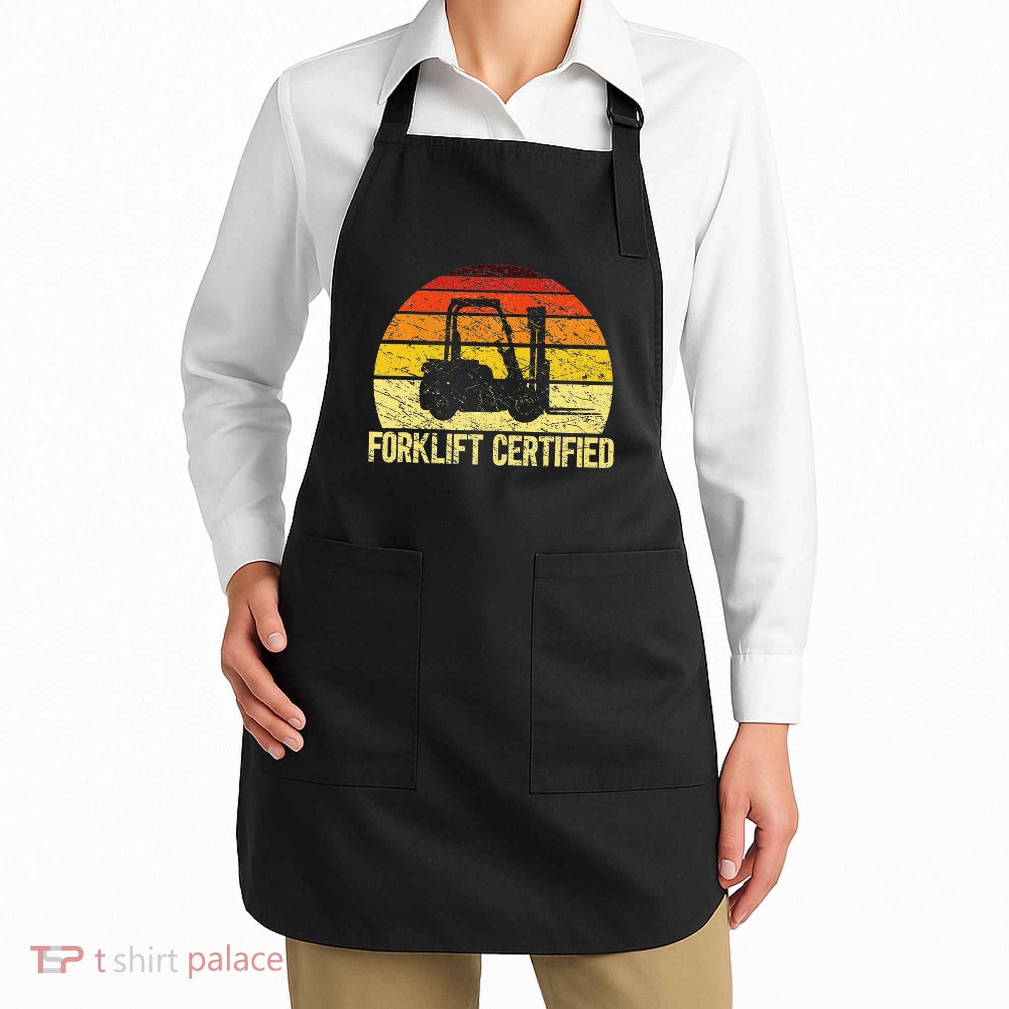 Retro Forklift Certified Forklift Operator Lift Truck Driver Apron