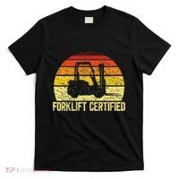 Retro Forklift Certified Forklift Operator Lift Truck Driver T-Shirt thumb 0
