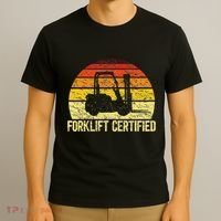 Retro Forklift Certified Forklift Operator Lift Truck Driver T-Shirt thumb 3