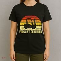 Retro Forklift Certified Forklift Operator Lift Truck Driver T-Shirt thumb 4