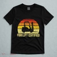 Retro Forklift Certified Forklift Operator Lift Truck Driver T-Shirt thumb 5