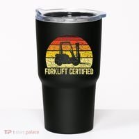 Retro Forklift Certified Forklift Operator Lift Truck Driver Tumbler thumb 0
