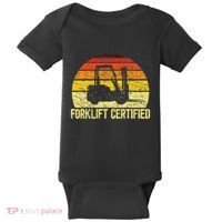 Retro Forklift Certified Forklift Operator Lift Truck Driver Baby Bodysuit thumb 0