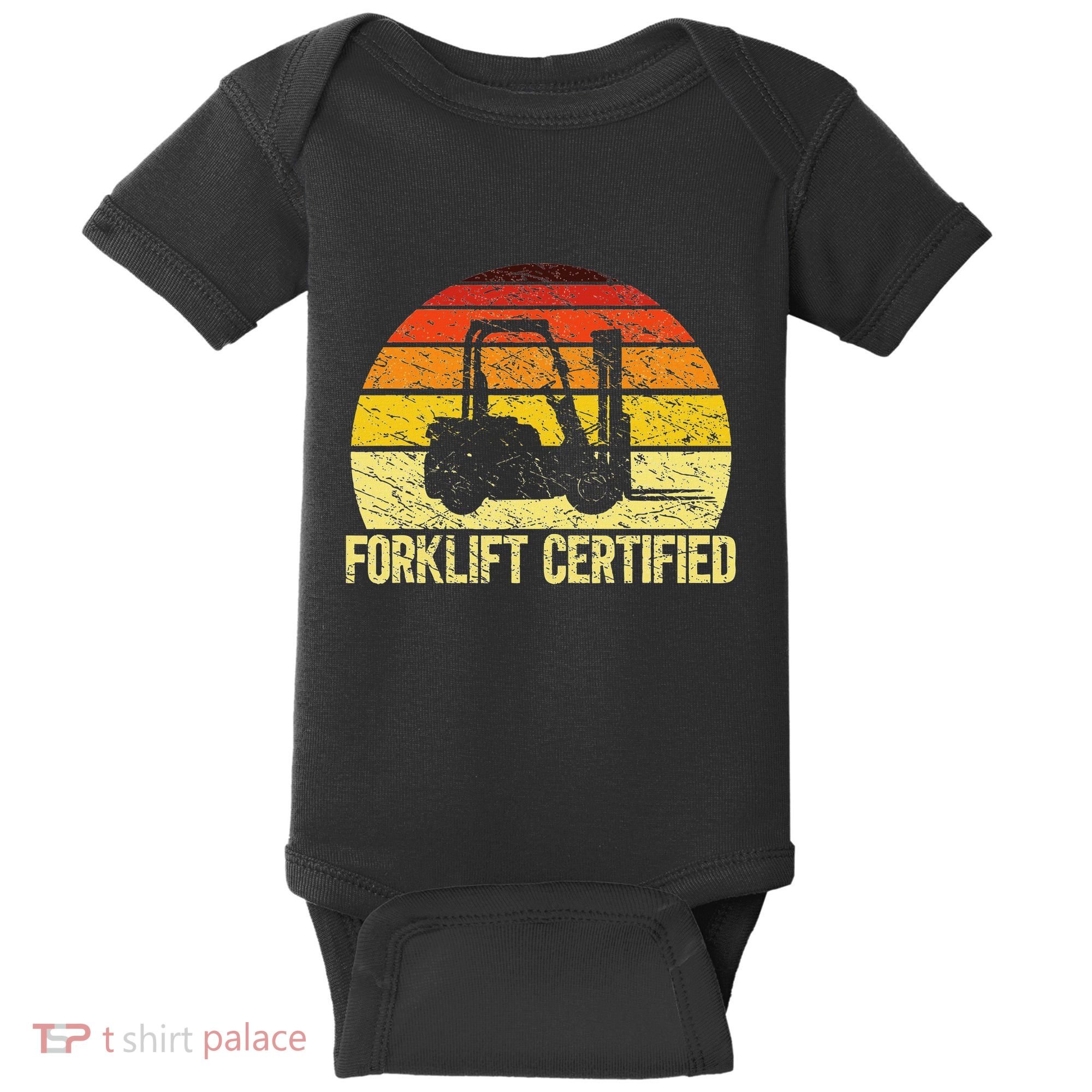 Retro Forklift Certified Forklift Operator Lift Truck Driver Baby Bodysuit
