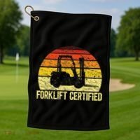 Retro Forklift Certified Forklift Operator Lift Truck Driver Golf Towel thumb 1