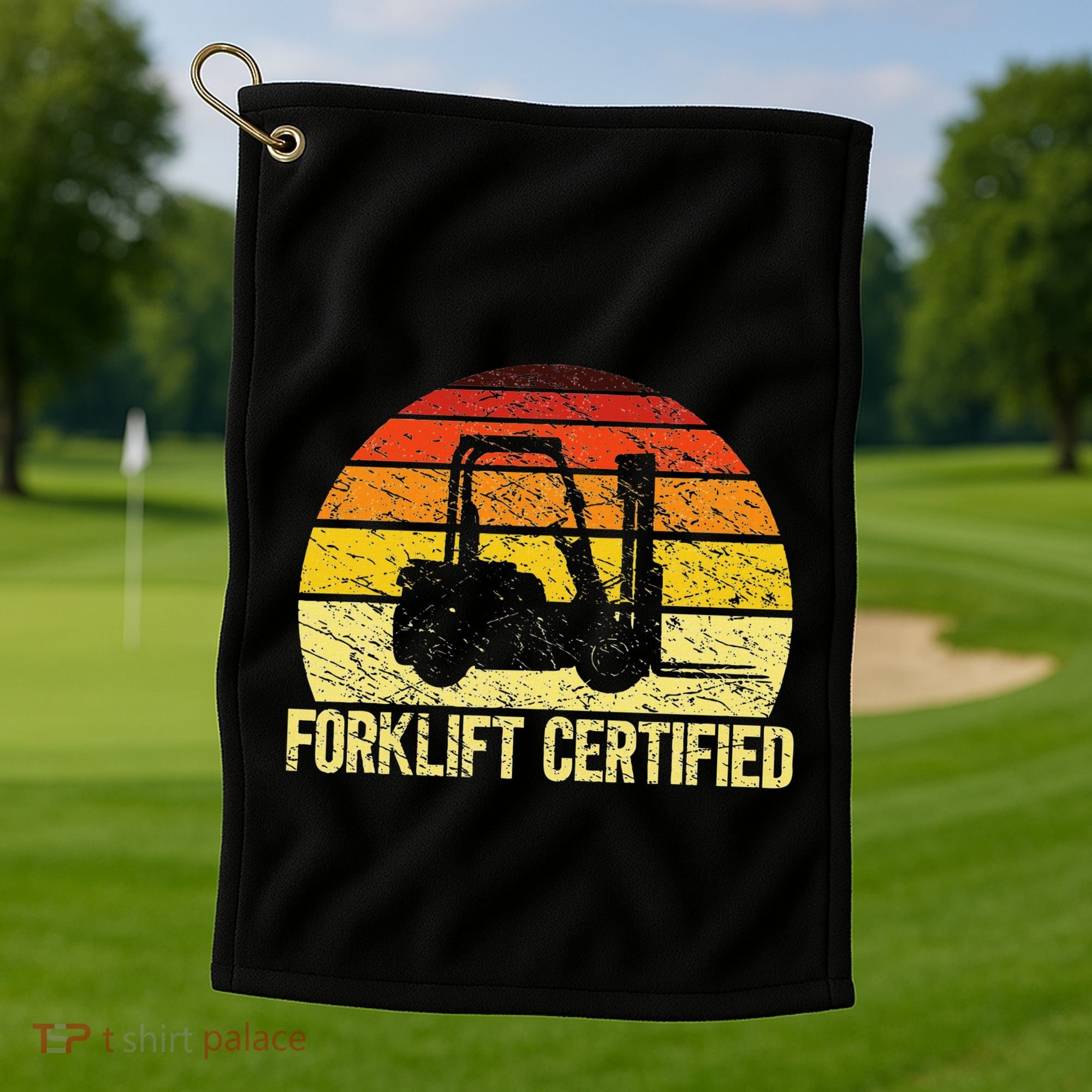 Retro Forklift Certified Forklift Operator Lift Truck Driver Golf Towel