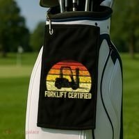 Retro Forklift Certified Forklift Operator Lift Truck Driver Golf Towel thumb 2
