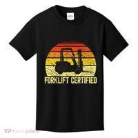 Retro Forklift Certified Forklift Operator Lift Truck Driver Kids T-Shirt thumb 0