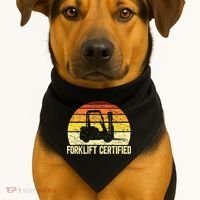 Retro Forklift Certified Forklift Operator Lift Truck Driver USA-Made Doggie Bandana thumb 1