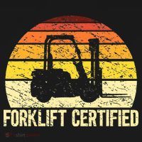 Retro Forklift Certified Forklift Operator Lift Truck Driver USA-Made Doggie Bandana thumb 2