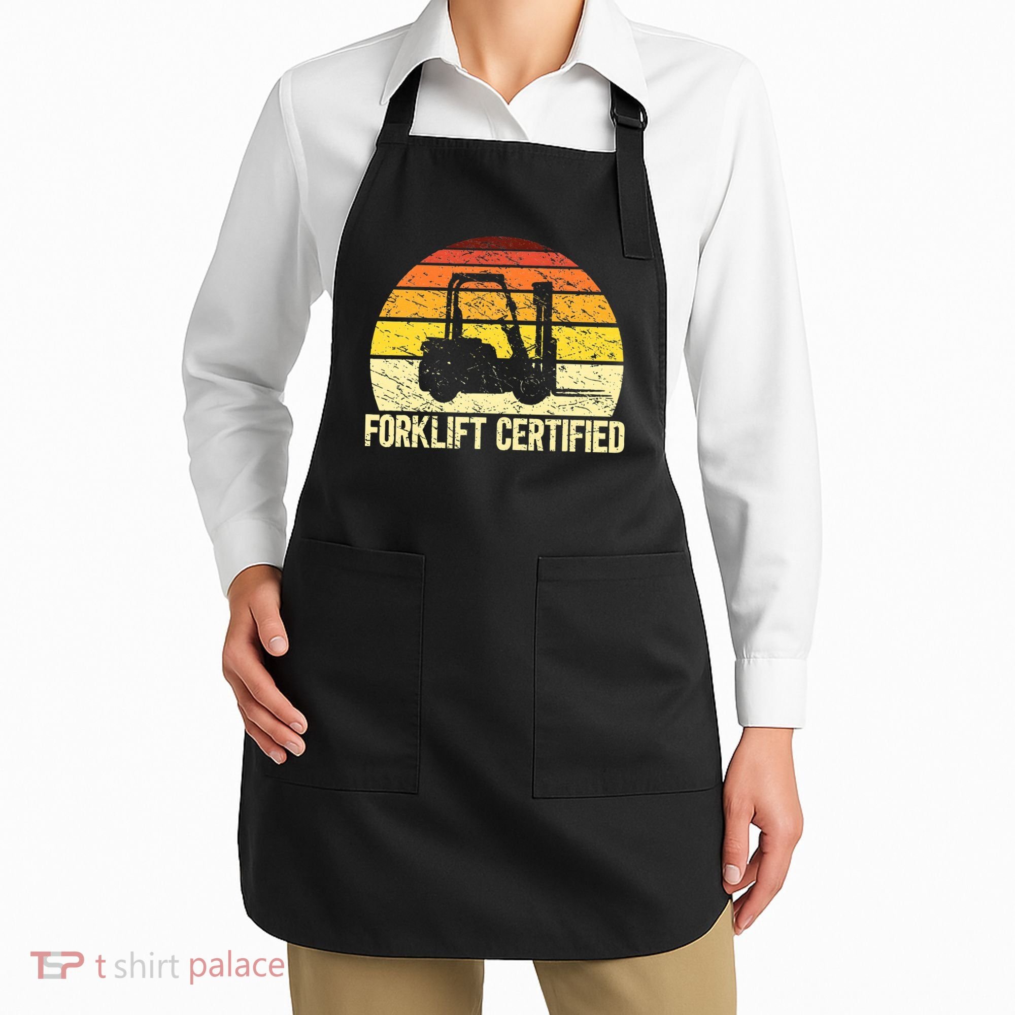 Retro Forklift Certified Forklift Operator Lift Truck Driver Apron