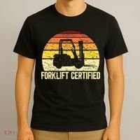 Retro Forklift Certified Forklift Operator Lift Truck Driver T-Shirt thumb 3