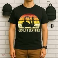Retro Forklift Certified Forklift Operator Lift Truck Driver T-Shirt thumb 6