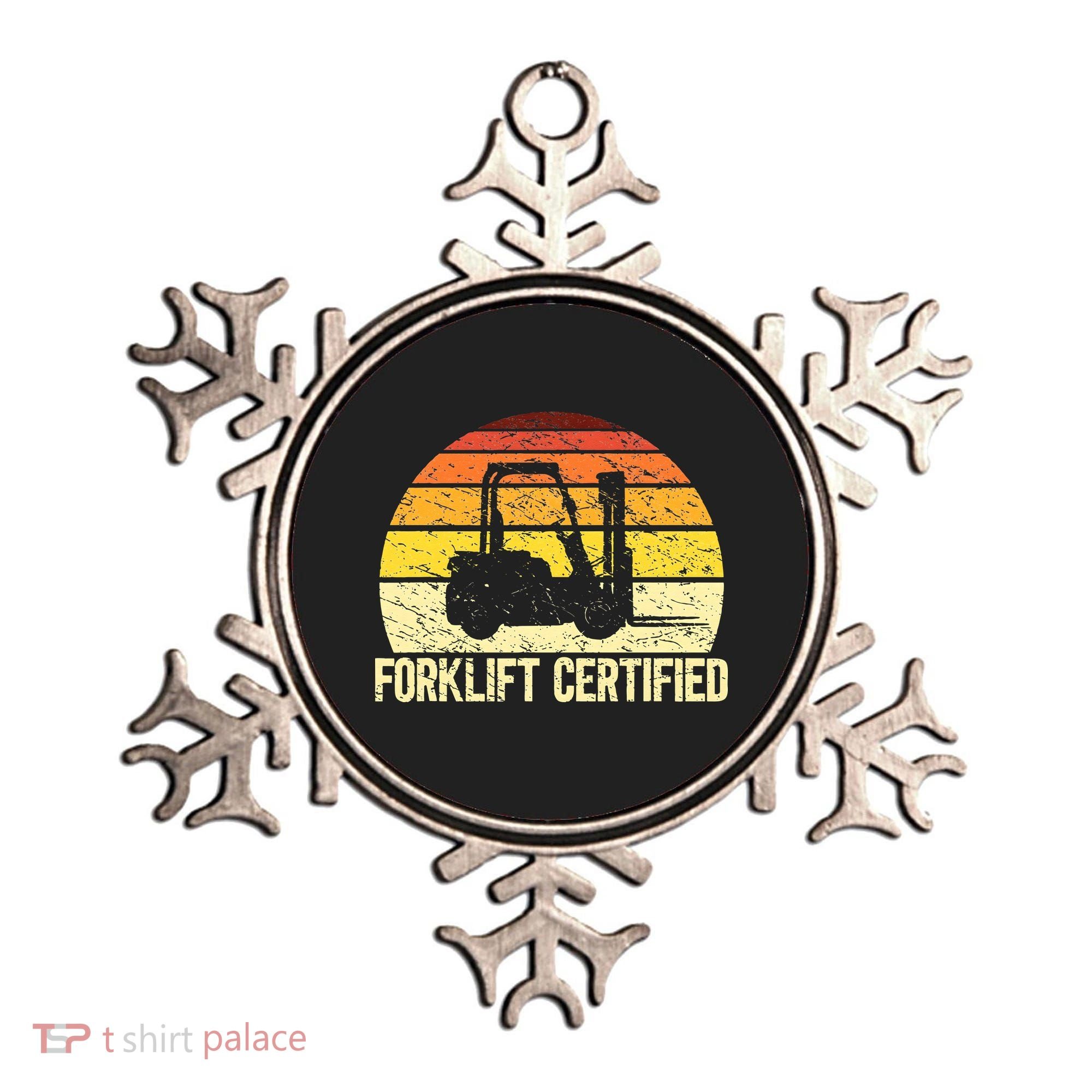 Retro Forklift Certified Forklift Operator Lift Truck Driver Ornament