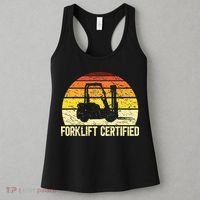 Retro Forklift Certified Forklift Operator Lift Truck Driver Women's Tank Top thumb 3