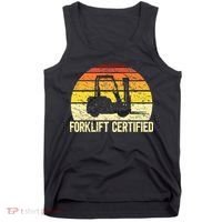 Retro Forklift Certified Forklift Operator Lift Truck Driver Tank Top thumb 0