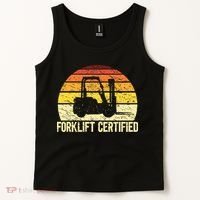 Retro Forklift Certified Forklift Operator Lift Truck Driver Tank Top thumb 2