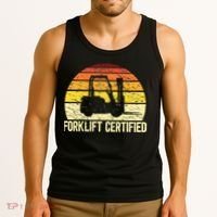 Retro Forklift Certified Forklift Operator Lift Truck Driver Tank Top thumb 3