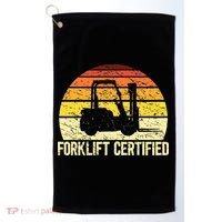 Retro Forklift Certified Forklift Operator Lift Truck Driver Golf Towel thumb 0