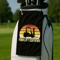 Retro Forklift Certified Forklift Operator Lift Truck Driver Golf Towel thumb 2
