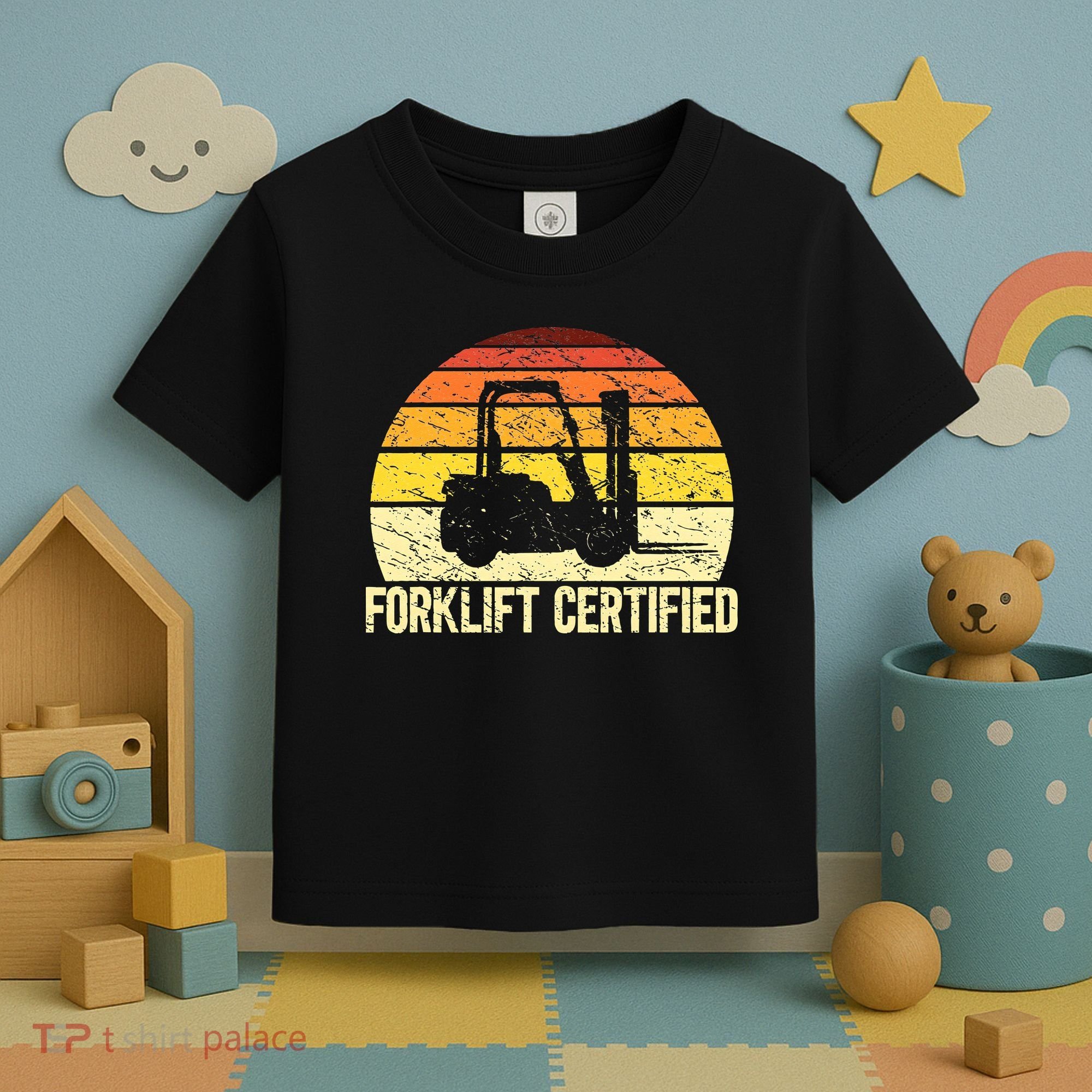 Retro Forklift Certified Forklift Operator Lift Truck Driver Toddler T-Shirt