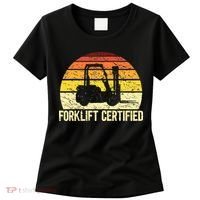 Retro Forklift Certified Forklift Operator Lift Truck Driver Women's T-Shirt thumb 0