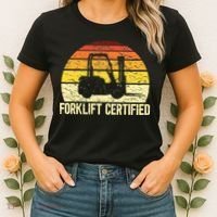 Retro Forklift Certified Forklift Operator Lift Truck Driver Women's T-Shirt thumb 2