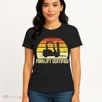 Retro Forklift Certified Forklift Operator Lift Truck Driver Women's T-Shirt thumb 4